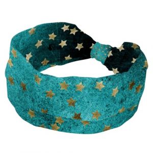 Gold Stars Bandeau large pour femme Vert fonc&eacute; Ciel &eacute;toil&eacute; Turban Doux Bandeau antid&eacute;rapant Bandeau &eacute;lastique Sudation Yoga Entra&icirc;nement Bandeau Crois&eacute; Nou&eacute; Cheveux Bandana (Galens, neuf)