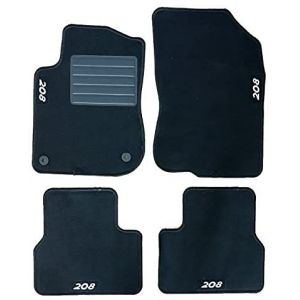 Carmats Tapis de sol auto adapt&eacute;s pour 208 de 2011 &agrave; 2018 en moquette avec 2 clips de fixation. (CAR MATS SRLS, neuf)