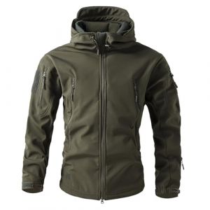 RUMAOZIA Veste camouflage pour homme, respirante, veste d'extérieur, veste de pêche, chasse, veste de travail, veste de trekking, veste de mi-saison, manteau tactique d'hiver, O Vert, M (runBel, neuf)