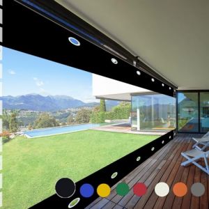 Terrasse Rideau Imperméable,Bâche Transparente Exterieur avec Œillets,Bache de Protection de Pluie pour Pergola,Plantes,Porche Garage(Hauteur x Largeur) 1,4x3,8m/4.59x12.47ft (GAOYUE, neuf)