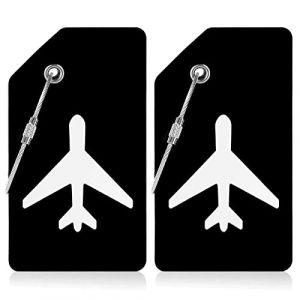 Flintronic Lot de 2 &Eacute;tiquettes de bagage en Silicone avec carte d'identit&eacute;, &Eacute;tiquettes de Valise de Bagage en silicone avec Cordes en Acier Inoxydable, &Eacute;tiquettes d'&eacute;tiquette de Sac &agrave; Main (flintronic, neuf)