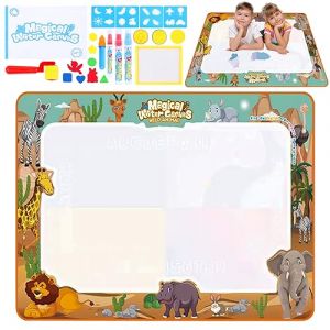 VFANDV Tapis Dessin Enfant, Tapis Doodle Matte, 100 * 80cm Grand Tapis Magique Dessin Eau Réutilisable, Jouets Éducatifs pour Enfants, Cadeaux de Jouets Éducatifs pour Garçons Filles de 3 Ans et Plus (MMANGELA, neuf)