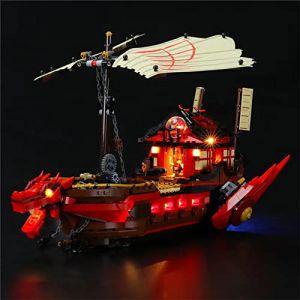 GEAMENT Jeu De Lumières Compatible avec Lego Le QG des Ninjas (Destiny's Bounty) - Kit D'éclairage LED pour Ninjago 71705 (Modèle de Bloc Non Inclus) (GEAMENT-FR, neuf)