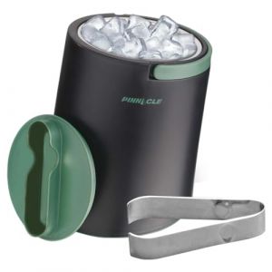 PINNACLE Seau à glace isotherme pour fêtes avec pince qui tient dans le couvercle – Seau à glace en acier inoxydable pour bar à cocktails avec poignées pliables pour bar intérieur/extérieur, sans BPA (S&R Brands UK, neuf)