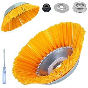 Tête Brosse Débroussailleuse Universelle, Brosse Desherbage Debroussailleuse, Brosse Désherbage Gazon, Brosse pour Mauvaises Herbes en Acier, Brosse de Désherbage pour Débroussailleuse (ZonQ, neuf)