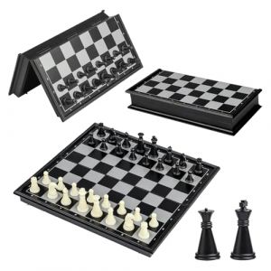 Jeu d’echec, 13 × 13cm Jeu d Echec Enfant, Petit Echiquier Voyage, Jeus Echecs Pliable, Echecs Magnetique pour Enfants et Adultes pour Déplacements, Voyages, Camping (A) (rubaione, neuf)