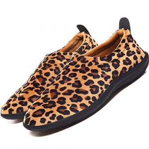 Chaussons Hommes Femmes Hiver Pantoufles Chaudes Maison Coton Peluche Mémoire Mousse Accueil Slippers fermés Intérieur extérieur,Orange_léopard,43 EU (anxier, neuf)