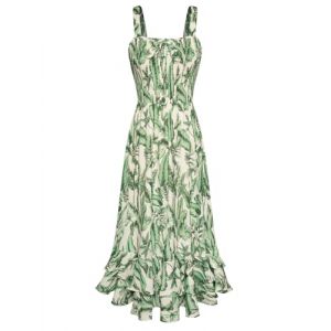 GRACE KARIN Robe longue boh&eacute;mienne pour femme avec imprim&eacute; floral sans manches &agrave; bretelles fines d&eacute;contract&eacute;e Maxi robe de plage pour les vacances, XXL (Zexxxy, neuf)