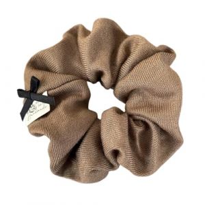 Chouchou En Tissu Ensemble avec nœud papillon vintage, écusson en tissu, motif intestin grêle, bandeau chignon tricoté et élastique for queue de cheval basse(Coffee) (kaifengyuye, neuf)