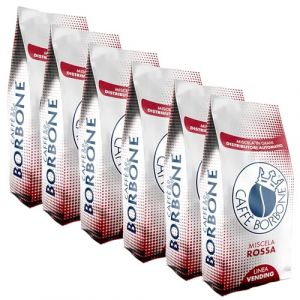 Café en grains mélange ROUGE Caffè Borbone Vending 1 kg x 6 (The Live Box - FR, neuf)