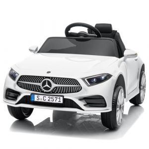 LALAHO Voitures électriques pour Enfants Mercedes Benz avec Télécommande 2.4G, Véhicule électrique Enfant 2 Portes avec MP3 (CLS Blanc) (Sarefun, neuf)