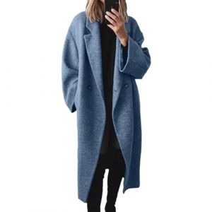 Manteau Femme Hiver Grande Taille Manteaux d'hiver Trench Court Moumoute Veste Longue Long Laine Coupe Vent Coat Mi-Long Grand Froid Chic Et Chaud Mi Caban Blazer Elegant 3/4 en Vetement Cintr&eacute; (Jibian, neuf)