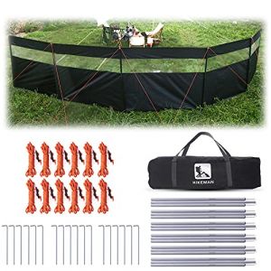 HIKEMAN Camping Paravent Windshield - avec fenêtre,Grand Tente de Plage,Brise-Vue de Jardin(Noir,7.25m*1.3m) (HIKEMAN LAND, neuf)
