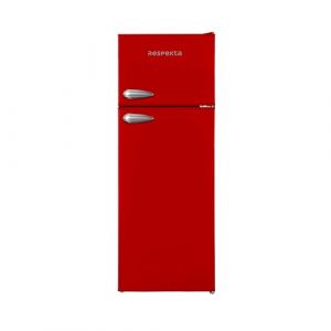 Respekta réfrigérateur rétro avec congélateur haut / 145 x 54 cm / 213 l / pieds réglables en hauteur / mode hiver / fonction congélation rapide / KS144VR / en rouge (kitchcom, neuf)