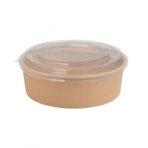 Arredo Chef – Bol Salade Kraft 550 ML avec Couvercle PET – Jetable Alimentaire Étanche – Pour Plats Chauds ou Froids à Emporter – Lot de 50 – Non Micro-ondable (Arredochef, neuf)