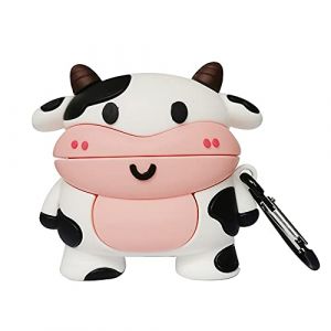 Compatible avec étui AirPods Pro Vucques, enfants Adolescents Filles Femmes Silicone TPU Dessin Animale Vucche Coque pour Coque AirPod Pro, Cute Cartoon 3D Cow Case For AirPods Pro - Mouches (BHBWRB, neuf)