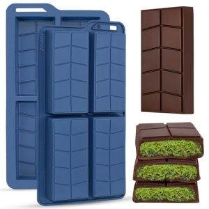 ZONBBEE Moule Silicone Tablette de Chocolat Dubai Forme Carrée,Moule Barre Pepites De Chocolats Démoulage Facile Grand Pour Protéiné Barre Dragées les chocolats et les bonbons(2 Pièces) (ZZOKGOLIFE, neuf)