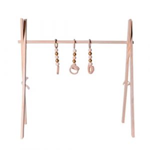 Qkbuza Portique Deveil, Gymnase Pour B&eacute;b&eacute;, Portique D'Eveil B&eacute;b&eacute; Bois, Jouet De Jeu Pliable Avec Cadre En Bois Pour Nouveau-n&eacute;s, Gymnase D&rsquo;activit&eacute;s Pour Tout-petits, Accessoires D'exercice (jiansiqi, neuf)