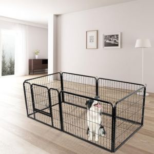 Barrière de Sécurité Enfant Multi-Fonction,Barrière à Fixation par Pression pour Porte/Escalier,Kids Barrière de sécurité Grille de Protection cheminée Enfant Parc Bebe avec 1 Porte et 5 Element (Hechheu, neuf)