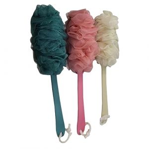 Homoyoyo 3pièce Boule De Douche Exfoliante à Main Boule De Bain Pour Nettoyer Et Masser Corps Fleur De Bain à Long Manche Avec Cordon De Suspension Lot De Beige Rose Bleu (S Wisdom HF, neuf)