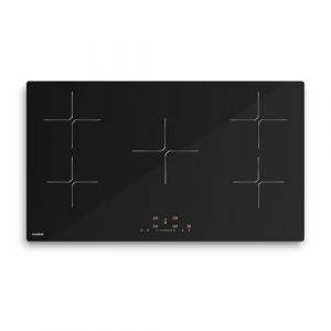 Klarstein PowerGlide Plaque Induction 90cm - 5 Zones, 9800W Boost, Curseur Tactile, Minuterie, S&eacute;curit&eacute; Enfant, Vitroc&eacute;ramique Facile &agrave; Nettoyer, Plaque Cuisson Induction Encastrable (Klarstein France, neuf)