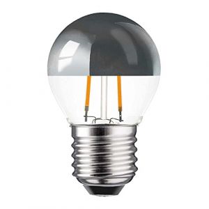 Ampoule LED - En forme de goutte - 2 W = 25 W - E27 - Tête en argent - Filament extra blanc chaud - 2200 K, E27, 2.00W, 230.00V (ncc-design, neuf)