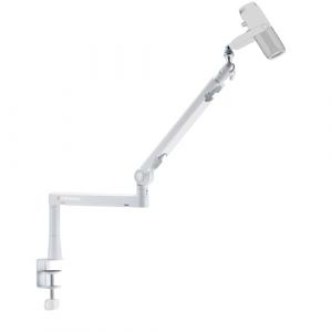 THRONMAX S6 Bras de micro low profile pour Game Streaming&Broadcasting, Robuste Boom arm universel avec adaptateur 1/4",3/8", 5/8"，Bras de micro entièrement métallique et entièrement réglable, Blanc (THRONMAX OFFICIAL STORE, neuf)