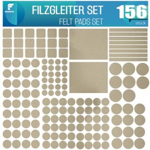 shinfly Patins pour Meubles 156 - Pièces, Beige, Auto-Adhésifs Patin Chaise, Tampon Meuble, 3mm D'épaisseur Patins Feutre pour Meubles, Patins en Feutre de Protection pour Parquet (IceDreamOne, neuf)
