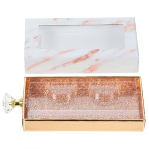 PACKOVE Boîte De Tiroir à Poignée En Diamant Faux Conteneur De Rangement De Cils Étuis De Rangement Pour Faux Cils Faux Étuis à Cils Avec Fenêtre Transparente Cils Vaporeux Plastique (Spring TU, neuf)
