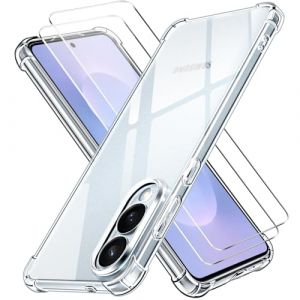 ivoler 3 en 1 Coque pour Samsung Galaxy S25 Edge 5G (Pas pour Samsung S25) avec 2 Pi&egrave;ces Verre Tremp&eacute;, Ultra Transparent &Eacute;tui de Protection en Silicone Antichoc, Souple TPU Anti-Rayures Bumper Housse (AYRmall-AMFR, neuf)