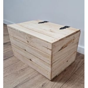 PYXIDAS Caisses en Bois Avec Couvercle Fermant - Solution &Eacute;l&eacute;gante et Pratique de Rangement pour Votre Maison 40x30x26 (Naturel Caisses en bois avec couvercle, 40x30x26) (SetCrates, neuf)