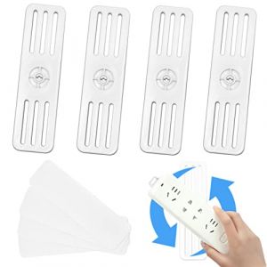 Kare & Kind &ndash; Lot de 4 Supports Multiprise Autocollants &ndash; Rotation 360&deg; &ndash; Fixation sans Per&ccedil;age &ndash; pour Maison, Bureau, Routeur WiFi, T&eacute;l&eacute;commande (Kare and Kind UK, neuf)