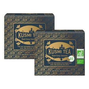 Kusmi Tea - Earl Grey Intense Bio - Lot de 2 boîtes - Earl Grey Biologique Aromatisé à la Bergamote avec des Écorces de Citron - Thé Caféiné - 2x20 Sachets de Thé (Kusmi Tea - Paris, neuf)