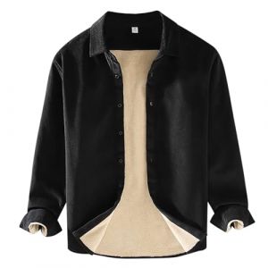 Rrongwn Chemise en velours côtelé doublée pour homme - Chemise thermique - Veste d'hiver - Chemise en velours côtelé - Infroissable - Chemise de travail traditionnelle - Chemise de bûcheron - Chemise (Mibsaw, neuf)