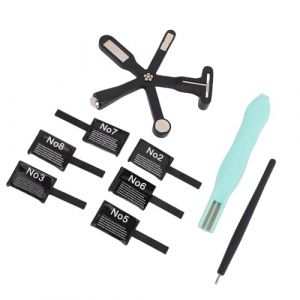 Brrnoo Kit D'aimants pour Ongles, Aimant C&oelig;ur 3 en 1 et Aimant Multifonctionnel 6 en 1 avec Tableau Magn&eacute;tique &agrave; Motifs et Stylo &agrave; Bille en Acier, pour Bricolage, Salon de Nail Art, Usage (9 pi&egrave;ces) (Rotekt, neuf)