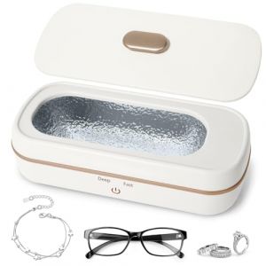 SOARFLY 420ML Nettoyeur Ultrasons, 48000Hz Machine de Nettoyeur Bijoux à Ultrason avec 2 Réglages de Temps, Efficace Nettoyeur Ultrason Bijoux pour Bijoux Lunettes Montres Colliers Dentiers (Hourong-eu, neuf)