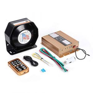 Alarme D'avertissement de Voiture, Yctze 12v Alarme D'avertissement de Voiture 18 Tons Haut-parleur de Sir&egrave;ne sans Fil Klaxon de S&eacute;curit&eacute; Mains Libres avec 2 Lumi&egrave;res LED (riuty, neuf)