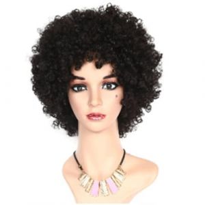 Naturelle Perruque Perruques afro courtes moelleuses crépues cheveux bouclés perruques noires pour femmes noires perruques afro bouclées perruques douces rebondissantes Cheveux Naturel (yizhishizizaichuangtou, neuf)