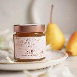 Ô Délices de Lucas – Confiture Poire, Jasmin & Fleur d’Oranger 60% de Fruits – Artisanale et Fabriquée en France – Pot en Verre 230 g – Gastronomie Française (Délices de Lucas, neuf)