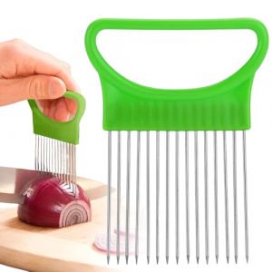 EJRUP Coupe-oignons en acier inoxydable，Coupe L&eacute;gumes,Coupe Citron,Assistant alimentaire,Machine &agrave; D&eacute;couper et Coupe-l&eacute;gumes,pour Tomates, Oignons, Citrons, L&eacute;gumes(Vert) (Anilalowbility, neuf)