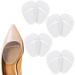 Demi Semelles Coussinet, 4 Paires Antid&eacute;rapantes Coussinet Metatarsien, Coussinet Confort Chaussures Plantaire Transparence, Demi Semelle Silicone Avant Pied pour Femmes Semelles De Chaussure De Pied (Yingyoukj, neuf)