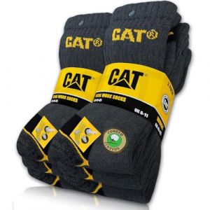 CAT Caterpillar Lot de 6 paires de chaussettes REAL WORK - Pour homme et femme - Tailles disponibles : 35 &agrave; 50, gris, 41-45 (ST-Deals, neuf)
