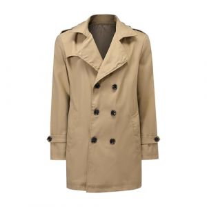 Allthemen Manteau Homme Casual Transition Veste d'automne Printemp Couleur Unie Coupe-vent Crois&eacute; Revers L&eacute;ger Kaki L (Allthemen, neuf)