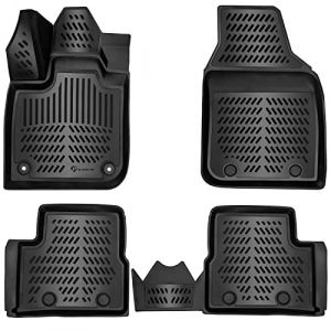 ELMASLINE Tapis en caoutchouc 3D pour FIAT 500 E &agrave; partir de 2020 (Electro 500e) | Tapis de sol &agrave; bord haut - Accessoires (herneland, neuf)