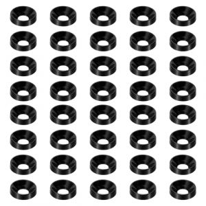 PATIKIL Rondelle Fra&icirc;che M3 &agrave; T&ecirc;te Frais&eacute;e, 40 Pi&egrave;ces Rondelle de Vis &agrave; T&ecirc;te Plate en Alliage d'Aluminium Anodis&eacute; pour Pi&egrave;ces d'Accessoires M&eacute;caniques Mod&egrave;les DIY, Noir (PATIKIL UK, neuf)
