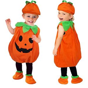 Deguisement Halloween Bebe Fille 2 PièCes Deguisement Halloween Bebe, Citrouille Fille GarçOn Cosplay, Costume Citrouille à Capuche Et Pantalon Pour Bal Masqué Cosplay Costume Pour De 3 à 24 Mois (sunagf, neuf)