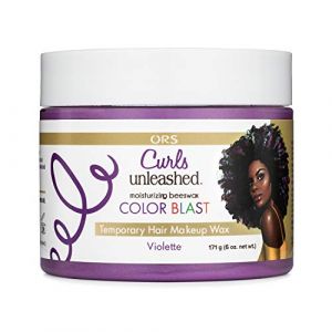 ORS – Cire capillaire temporaire Curls Unleashed Color Blast, avec cire d'abeille hydratante et huile de ricin, pour une meilleure expérience de coloration - violet (Violette), 171 g (Online Wellness Ltd, neuf)