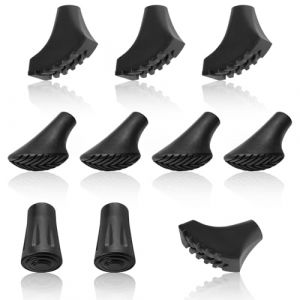 10 pièces Embout Bâton de Marche Nordique Remplacement pour Baton de Randonnée Embouts Universels pour Embout Baton Marche Nordique Diamètre 11 mm Idéal pour l’Asphalte, Le Trekking et la Randonnée (ZGTX, neuf)