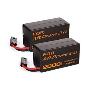 Eleoption Batterie Rechargeable 2000 mAh 11,1 V en Lithium-ION Polymer pour Parrot AR.Drone 2.0 Quadricoptère télécommandé (2 pcs) (MingpinhuiFR, neuf)