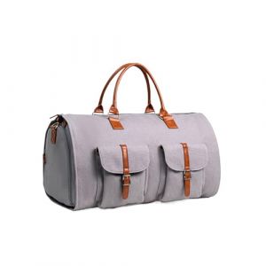 SUIOPPYUW Sac à vêtements Convertible pour Bagages de Voyage d'affaires matériaux, Le Bagage Convertible est Fait de Cuir PU imperméable, Gris (excluosive, neuf)